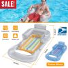 59in Inflatable Pool Float Raft w/ Headrest Armrest Cupholder Swimming Pool Lounge Air Mat Chair