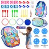 5 in 1 Bean Bag Toss Game Toy Corn Hole Game Beanbag Toss Game Dart Board Game Loop Toss Game Outdoor Activities Party Backyard Games Set for Boys Gir