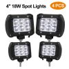 4 PCS 4” 18W Dual Row LED Waterproof Spot Light Pod Cube Light