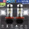 2PCS 1000lm 100W H8/H9/H11 LED Fog DRL Light Bulb IP65 Water-Resistant 360° Beam Angle 6000K White
