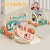 3 in 1 Baby Gym Playmat with Learning Walker Baby Playmat with Piano Keyboard Game Panel 5 Fun Rattle Toys for 0-12 Months Old Musical Activity Center