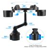 Car Cup Holder Expander 360° Rotating Car Tray Bottle Holder Adapter Multifunctional Water Cup Mount Stand with Phone Slot