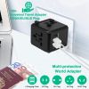 Universal Travel Power Adapter All in One AC Power Plug Adapter International Wall Charger with 4 Charging Ports for Phones Tablets Cameras US UK EU A