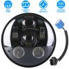 5.75In LED Headlight Motorcycle Projector Headlamp Fit for Harley Dyna Sportster Iron 883 Street Rod Street Bob Softail Deuce Custom Super Wide Glide