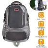 Unisex School Backpack Casual Travel Shoulder Bag W/ Adjustable Straps Dual-Water Bottle Pouch Multiple Zippered Pockets For Gym Sports Travel School