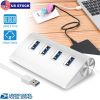 4 Ports USB3.0 Hub 5Gbps USB3.0 Aluminum Expansion Hub Splitter File Video Date Reader Transmission For U Disk Flash Drive Mouse Digital Camera
