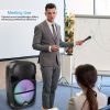 Wireless Speaker Portable PA Karaoke System with 12" Subwoofer Sound System Wired Microphone w/ DJ Lights FM Remote Control