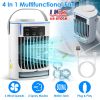 Portable Air Conditioner Fan Evaporative Humidifier 3 Speed Spray Personal Cold Mist Air Cooler Desk Table Fan Water Tank Night Light Adjustable Angel