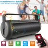 iRola Wireless Speaker Powerful Dual Subwoofer Stereo Bass Noise Cancelling w/Mic Aux-in for Camping Party