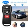 2 Keyless Entry Car Key Remote Key Fob Case Button Pad Replacement for Nissan KBRASTU15 315MHZ