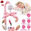 Musical Crib Mobile for Girls Baby Musical Crib Bed Bell Nursery Mobile with 12 Melodies 5 Flower Rattles 3 Modes Volume Adjustment Newborn Gift