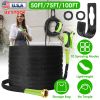 50FT Non-Expandable Garden Hose Kink-Free Lightweight Water Hose Lay Flat Garden Hose with 10 Patterns Hose Nozzle Storage Bag Hanging Hook for Outdoo