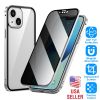 Privacy Magnetic Phone Case 360° Full Protection Anti Spy Phone Cover Double Sided Tempered Glass Magnet Absorption Fit for IOS Phone 12