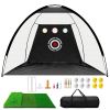 10x7FT Golf Practice Net Golf Training Aids Driving Hitting Nets with Tri-Turf Golf Mat Target Cloth 10 Golf Balls 7 Golf Tees 2 Rubber Golf Tee Holde