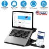 360º Rotating Laptop Riser Stand Foldable Desk Laptop Riser Tablet PC Holder with Phone Stand 8 Level Adjustable Height Inbuilt Handle for Home Office