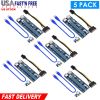 5Sets PCI-E PCI Express Risers GPU Mining Powered 1X to 16X Riser Adapter Card w/ 23.62in USB 3.0 Cable MOLEX To SATA Power Cable 4 Solid Capacitors V
