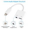 2 In 1 3.5mm Headphone Adapter Charger Audio Splitter Dongle Adapter Fit for iPhone 13/13Pro/SE/12/12 Mini/12 Pro/12 Pro Max/iPhone 11/11 Pro/11 Pro M