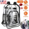 Clear Backpack Heavy Duty Transparent Book Bag Waterproof PVC Clear Backpack 5.3Gal with Reinforced Strap for College Workplace