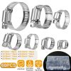 60Pcs Hose Clamp Set Stainless Steel Adjustable Worm Gear Assortment Pipe Tube Hose Clip Kit For Plumbing Automotive Mechanical