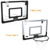 Mini Basketball Hoop System Set Over the Door with Backboard Breakaway Rim Basketball Pump Tools Easy Installation Indoor Kids Adults
