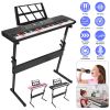 61 Keys Digital Music Keyboard Electric Piano Electronic Musical Instrument Kids Learning Keyboard with Light Up Keys Microphone for 3-12 Year Old Kid
