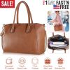 Women’s Soft Leather Handbag Tote Bags Large Shoulder Crossbody Bag 7 Cells Zipper Purse Handle Bag Phone Book Cosmetic Case for Office Lady Student