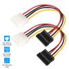 2 Packs 4 Pin Male To 15Pin Female Data Cable Adapter Converter Hard Drive Cable