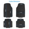4Pcs Automotive Floor Mats Front and Rear PVC Rubber Floor Mats Heavy Duty Drive Vehicle Car Mats with Trimmable Design Fit Most Cars SUVs Trucks