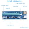 5Sets PCI-E PCI Express Risers GPU Mining Powered 1X to 16X Riser Adapter Card w/ 23.62in USB 3.0 Cable MOLEX To SATA Power Cable 4 Solid Capacitors V