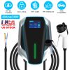 Level 2 Electric Vehicle Charger EV Wall Charger Car Charging Station with 2 Swipecards Digital Display Gun Locking for Home Garage