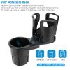 2 In 1 Car Cup Holder Extender Adapter 360° Rotating Dual Cup Mount Organizer Holder For Most 20 oz Up To 5.9" Coffee Drinking Bottles Key Glass Stora