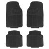 4Pcs Automotive Floor Mats Front and Rear PVC Rubber Floor Mats Heavy Duty Drive Vehicle Car Mats with Trimmable Design Fit Most Cars SUVs Trucks