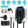 Level 2 Electric Vehicle Charger EV Wall Charger Car Charging Station with 2 Swipecards Digital Display Gun Locking for Home Garage