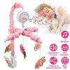 Musical Crib Mobile for Girls Baby Musical Crib Bed Bell Nursery Mobile with 12 Melodies 5 Flower Rattles 3 Modes Volume Adjustment Newborn Gift