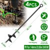 4 Pack Heavy Duty Ground Auger Stakes 2.76in Wide Spiral Drill Bits Soil Hole Digging Drill Shaft Farm Vegetable Flower Planting Earth Planter Digger