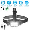 Rechargeable Motion Sensor Headlamp 9 Light Modes Hand Wave Headlight Phone Charging Torch Flashlight for Fishing Running Camping Hiking