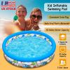 48x10” Inflatable Swimming Pool Blow Up Family Pool For 2 Kids Foldable Swim Ball Pool Center w/ 3 Velvets Water Drain Plug For Indoor Backyard Beach