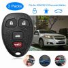 2 Keyless Entry Car Key Remote Key Fob Case Button Pad Replacement for 2009-2012 Chevrolet Malibu KOBGT04A