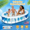 90×60×20” Inflatable Swimming Pool Blow Up Family Pool For Kids Foldable Swim Ball Pool Center w/ Velvet Bottom Water Drain Plug For Indoor Backyard B