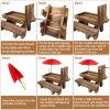 Squirrel Feeder Wooden Squirrel Picnic Table with Umbrella Two Thick Benches for Outside