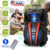 8” Wireless Party Speaker Subwoofer Bass Portable TWS Party Speaker w/ Microphone Support FM Radio Remote Control MMC Car Slot LED Colorful Lights