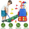 Toddler Golf Clubs Set Kids Golf Kits Toddler Golf Ball Game Play Set Golf Game with 4 Golf Sticks 8 Golf Balls 2 Golf Holes 1 Golf Mat for 3-6 Year O