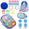 5 in 1 Bean Bag Toss Game Toy Corn Hole Game Beanbag Toss Game Dart Board Game Loop Toss Game Outdoor Activities Party Backyard Games Set for Boys Gir