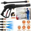 1/4in High Pressure Car Washer Sprayer 3000PSI Pressure Washer Gun Car Foam Sprayer with Jet Wand 5 Nozzle Tips M22-14 Connector