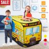 Kids Play Tent Foldable Pop Up Fire Truck Tent Portable Children Baby Play House W/ Carry Bag For Indoor Outdoor Use