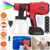 Portable Battery Powered Electric Paint Sprayer HVLP Spray Painting Gun Handheld Painter with 2 Spray Patterns 5 Nozzles 800ML Detachable Cup Flow Adj