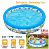 48x10” Inflatable Swimming Pool Blow Up Family Pool For 2 Kids Foldable Swim Ball Pool Center w/ 3 Velvets Water Drain Plug For Indoor Backyard Beach