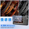 1080P Endoscope Camera with 8 LED Light 8mm Borescope Inspection Camera 4.3” Colorful Screen IP67 Waterproof 16.4FT Semi-Rigid Cord Handheld Snake Cam