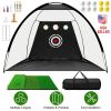 10x7FT Golf Practice Net Golf Training Aids Driving Hitting Nets with Tri-Turf Golf Mat Target Cloth 10 Golf Balls 7 Golf Tees 2 Rubber Golf Tee Holde