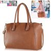 Women’s Soft Leather Handbag Tote Bags Large Shoulder Crossbody Bag 7 Cells Zipper Purse Handle Bag Phone Book Cosmetic Case for Office Lady Student